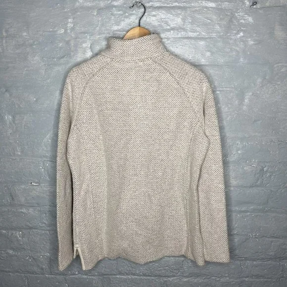 Weird Fish Macaroni Women’s Beige 1/4 Zip Pullover Top Jumper Size 12 - Picture 2 of 11